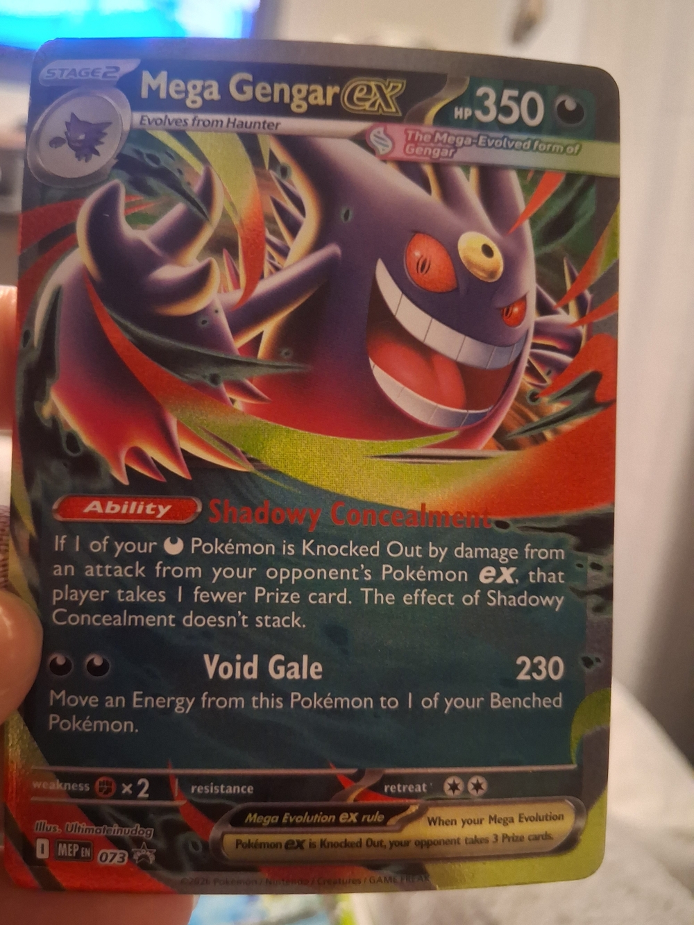 Mega Gengar ex Holographic Trading Card - Purple